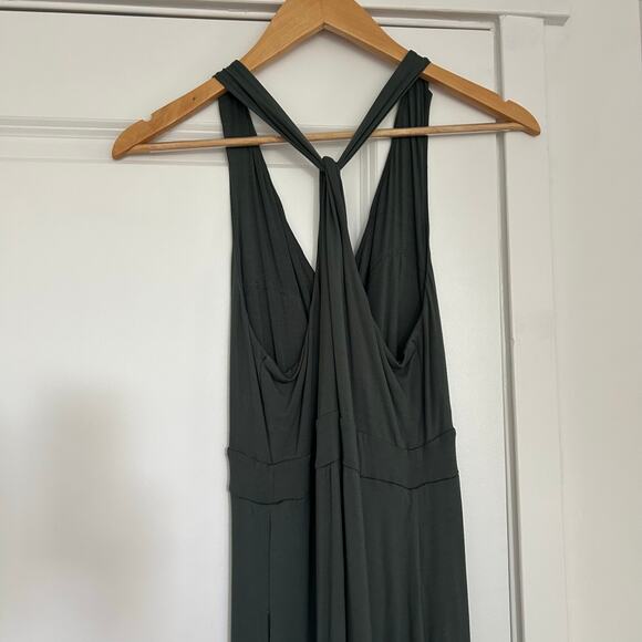 Soma Weekend Soft Jersey Halter Maxi Bra Dress Nightwatch Olive Womens XS - Picture 9 of 12